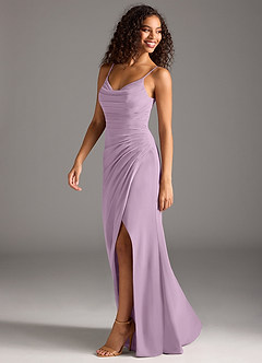 Azazie Deandra Bridesmaid Dresses Wisteria Mermaid Pleated Chiffon Dress image3