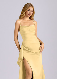 Azazie Sarai Rochii de domnișoară de onoare Teacă Corset Satin elastic Lungime până la podea Rochie image4