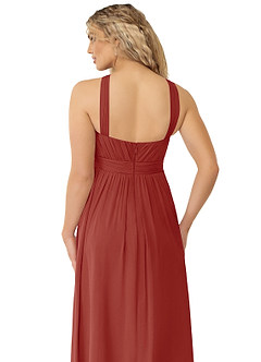 Azazie Kielle Final Sale Mulberry A-Line Pleated Chiffon Dress image6