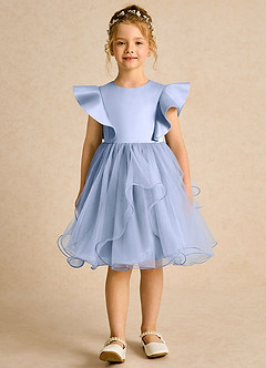 Azazie Chirp Robe Demoiselle D'honneur Fillette Robe Princesse en Tulle Eis image1