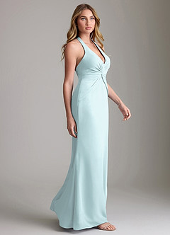 Azazie Valerie Bridesmaid Dresses Mist Mermaid Pleated Chiffon Dress image4
