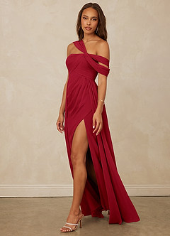Christian Siriano Bridal for Azazie 1014 Bridesmaid Dresses Scarlet A-Line Off the Shoulder Chiffon Dress image8