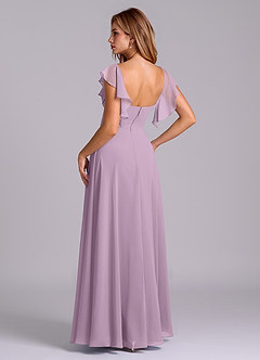 Azazie Leilani Bridesmaid Dresses Wisteria A-Line Pleated Chiffon Dress image6