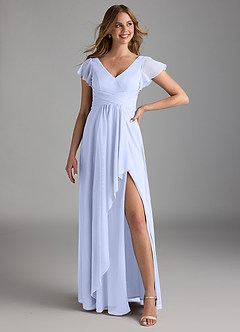Azazie Omari Bridesmaid Dresses Lavender A-Line Mesh Dress image1