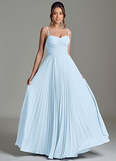 Azazie Catie Bridesmaid Dresses Sky Blue A-Line Sweetheart Neckline Chiffon Dress image3