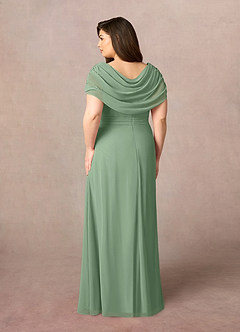 Azazie Mary Vestidos para mãe da noiva Vestir Matchá de Chiffon de Linha A com Fenda Lateral image8