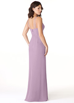Azazie Leo Bridesmaid Dresses Wisteria Mermaid V-Neck Pleated Chiffon Dress image4