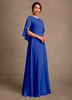 Azazie Winnifred Suknie dla Matki Panny Młodej Linia A Zroszony Szyfon Długość podłogi Sukienka image2
