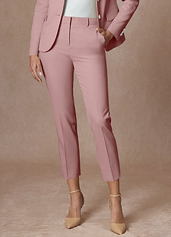 Whitney Dusty Rose Structured Stretch Cropped Dress Pants