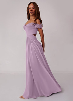 Barbie ♥ Azazie Bridesmaid Dresses Wisteria A-Line Off the Shoulder Chiffon Convertible Dress image3