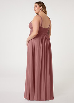 Azazie Chanel Bridesmaid Dresses Desert Rose A-Line Pleated Chiffon Dress image9