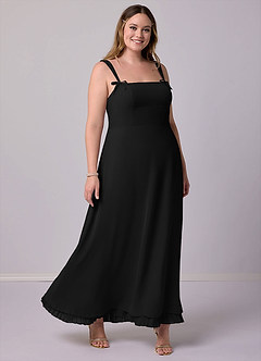 Barbie ♥ Azazie Bridesmaid Dresses Black A-Line Pleated Chiffon Dress image10