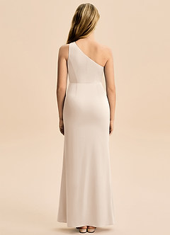 Azazie Akilah Junior Etui Plissee Stretch-Satin Kleid Alabaster Weiß image6