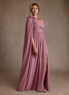 Azazie Lancaster Mother of the Bride Dresses Vintage Mauve A-Line One Shoulder Chiffon Dress image3