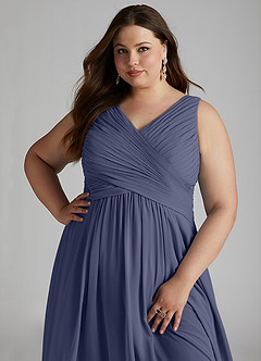 Azazie Flora Bridesmaid Dresses Stormy A-Line Pleated Chiffon Dress image15
