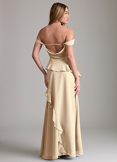 Azazie Sloane Bridesmaid Dresses Champagne A-Line Sweetheart Neckline Chiffon Dress image7