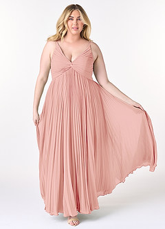 Azazie Raychelle Bridesmaid Dresses Rosette A-Line V-Neck Chiffon Dress image7
