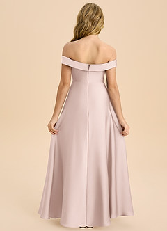 Azazie Sissy Junior Klä av A-Line i Stretch Satin Av axeln image2