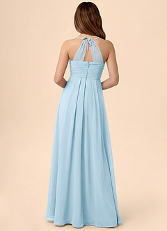 Azazie Ginny Junior A-Line Plisseret Chiffon Gulv-længde Junior brudepige Kjole image4