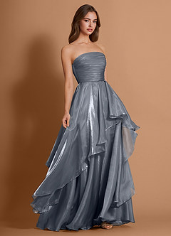 Abito Lungo Azzurro Polvere Celindra image4