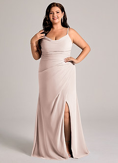 Azazie Deandra Brudtärnklänningar Klä av Sjöjungfru i Chiffong Plisserad Rosenblad image7