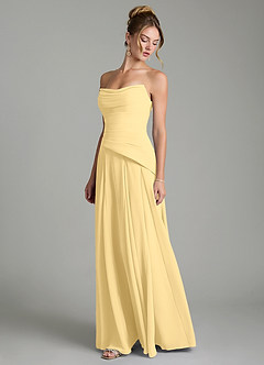 Azazie Gabriela Bridesmaid Dresses Butter A-Line Corset Chiffon Dress image6