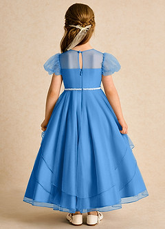 Azazie Duckie Flower Girl Dresses Blue Jay Ball-Gown Pleated Tulle Dress image5