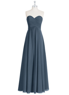 Azazie Yazmin Abiti da Damigella Abito Convertibile A-Line in Chiffon Scollo a Cuore Blu Nettuno image8