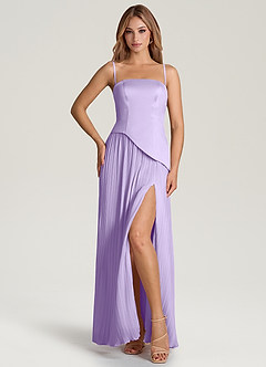 Azazie Tierney Bridesmaid Dresses Lilac A-Line Strapless Chiffon Convertible Dress image3