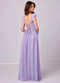 Barbie ♥ Azazie Bridesmaid Dresses Lilac A-Line Corset Chiffon Dress image5