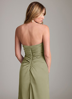 Azazie Lucille Bridesmaid Dresses Pistachio Mermaid Strapless Stretch Satin Convertible Dress image7