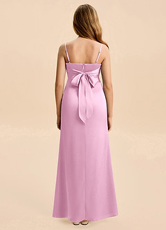 Azazie Christen Junior Robe Fourreau en Satin extensible Plissée Rose Bonbon image5