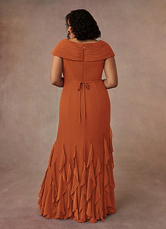 Azazie Bailora Vestidos para mãe da noiva Vestir Canela de Chiffon de sereia com Ruched image8