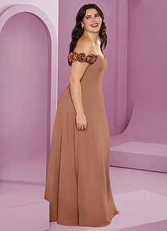 Barbie ♥ Azazie Bridesmaid Dresses Bronzer A-Line Off the Shoulder Chiffon Convertible Dress image15