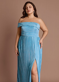 Robe Longue Bleu Poussiéreux Isolde image12