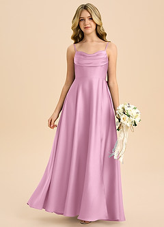 Azazie Bear Junior Candy Pink A-Line Sweetheart Neckline Stretch Satin Dress image3