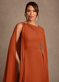 Azazie Liddie Abiti per la Madre della Sposa Abito A-Line in Chiffon Plissettato Arancia Bruciata image6