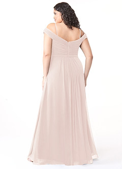 Azazie Audrianna Bridesmaid Dresses Rose Petal A-Line Off-The-Shoulder Gathered Chiffon Convertible Dress image8