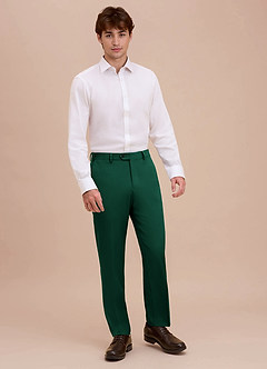 front Ethan Emerald Refined Weave Dress Pants