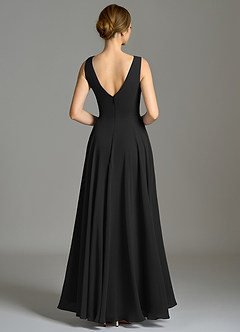 Azazie Wonderland 신부 들러리 드레스 A라인 주름진 쉬폰 바닥 길이 드레스 image2