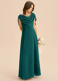 Azazie Lambie Junior Peacock A-Line Pleated Chiffon Dress image5