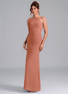 Azazie Rinna Jurken voor bruidsmeisjes Jurk van Chiffon met Zeemeermin One-Shoulder Meer Gesneden image3