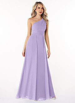 Azazie Dallas Bridesmaid Dresses Lilac A-Line One Shoulder Chiffon Dress image3