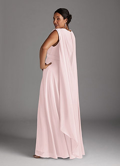 Azazie Isa vestidos de madre de la novia Vestido de Rosa Rubor de Gasa de Corte En A con Cuello en V plisado image12