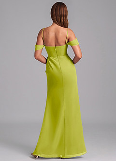 Azazie Johana Jurken voor bruidsmeisjes Converteerbaar Jurk van Chiffon met Zeemeermin Off the Shoulder Citroengras image2