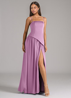 Azazie Adeline Bridesmaid Dresses Wisteria A-Line Strapless Stretch Satin Convertible Dress image6