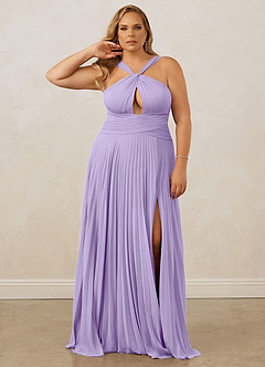 Christian Siriano Bridal for Azazie 1009 Bridesmaid Dresses Lilac A-Line Pleated Chiffon Dress image11