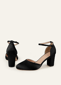 front Scarpe con tacco a blocco e cinturino alla caviglia in raso