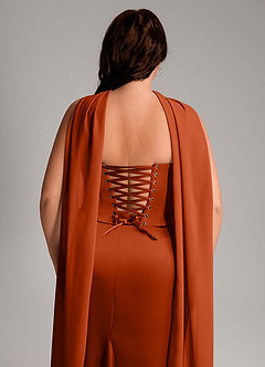 Azazie Sorrel Bridesmaid Dresses Paprika Mermaid Strapless Stretch Satin Convertible Dress image14