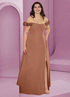 Barbie ♥ Azazie Bridesmaid Dresses Bronzer A-Line Off the Shoulder Chiffon Convertible Dress image11